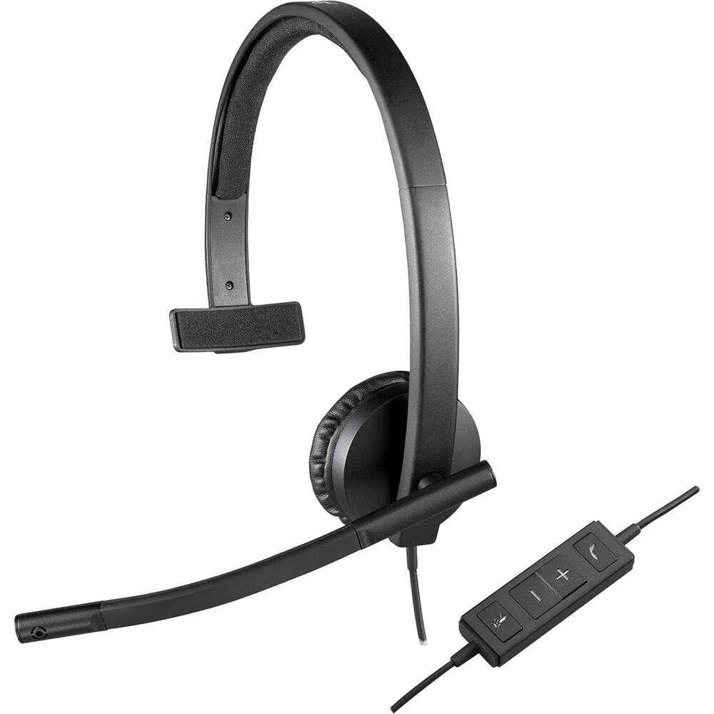 NWT! Logitech H570e‎ Wired Headset Mono Headphones-Noise-Cancelling Microphone - Picture 6 of 8